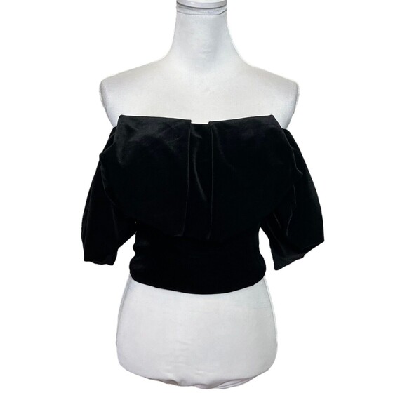 Anthropologie NWT Hutch Velvet Corset Top Women’s Size 0P Off Shoulder Black - Picture 3 of 11